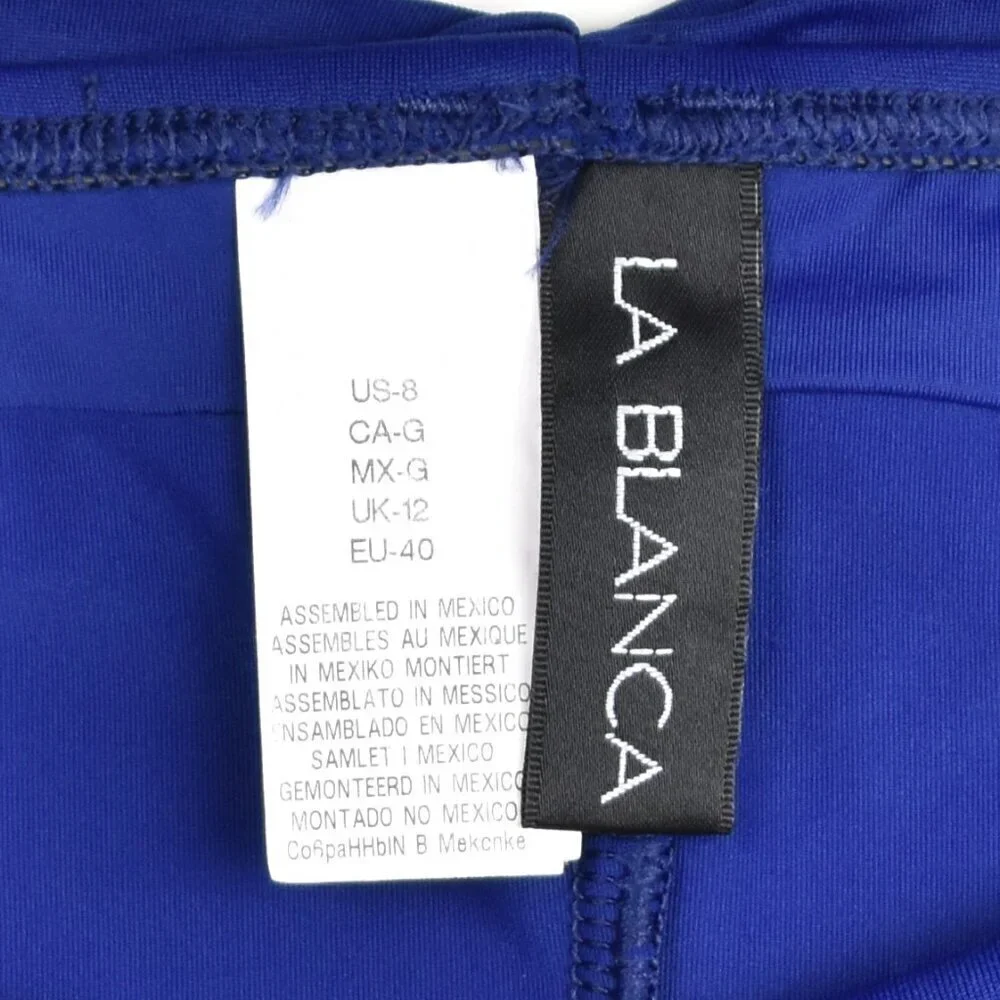 La Blanca Island Goddess Keyhole Bikini and Shirred Hipster Bottom - 34E/8 - Picture 8 of 9
